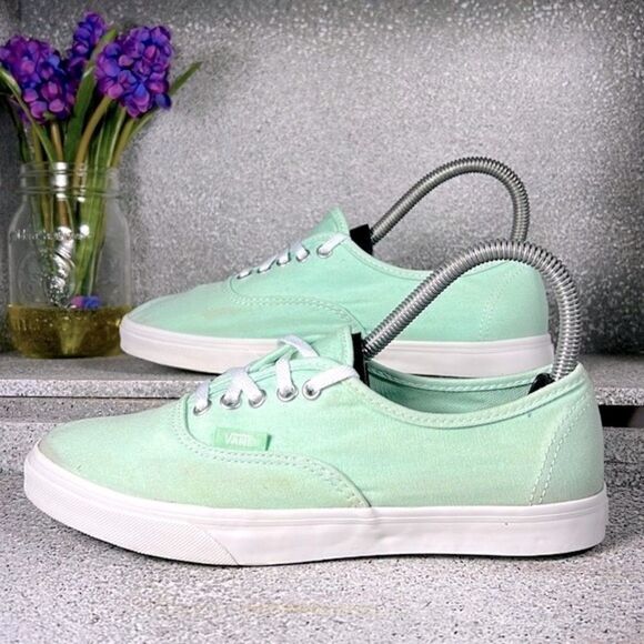 Vans Low Top Turquoise Sneakers Shoes Size 6.5 - Picture 6 of 8